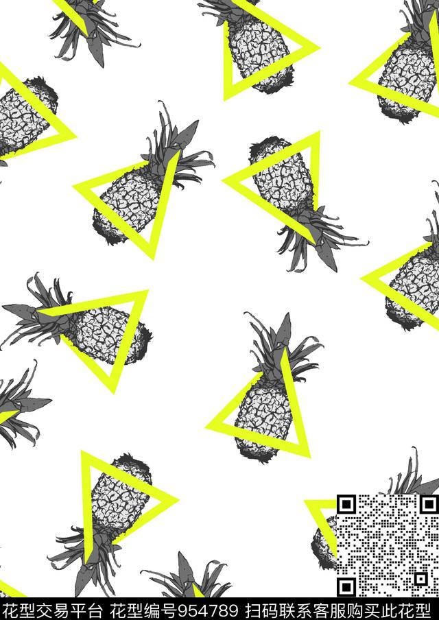 201710201103.jpg - 954789 - 趣味 几何 水果 - 数码印花花型 － 女装花型设计 － 瓦栏