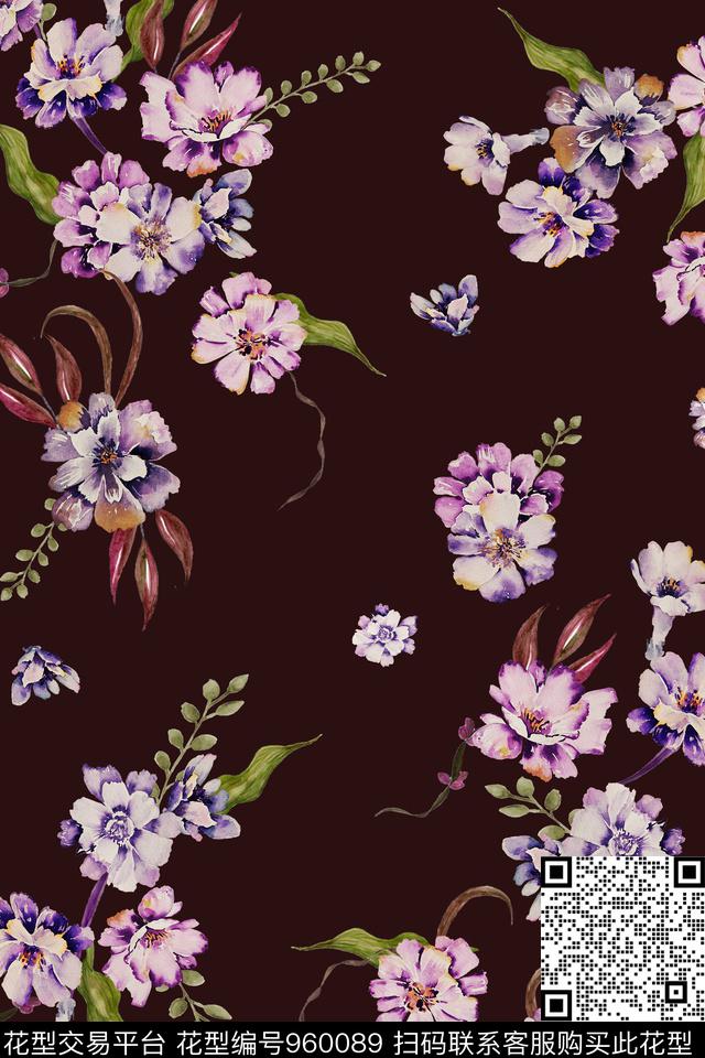 小碎花数码花型花卉数码印花花型下载（图片编号: 960089） - 瓦栏（Walan）
