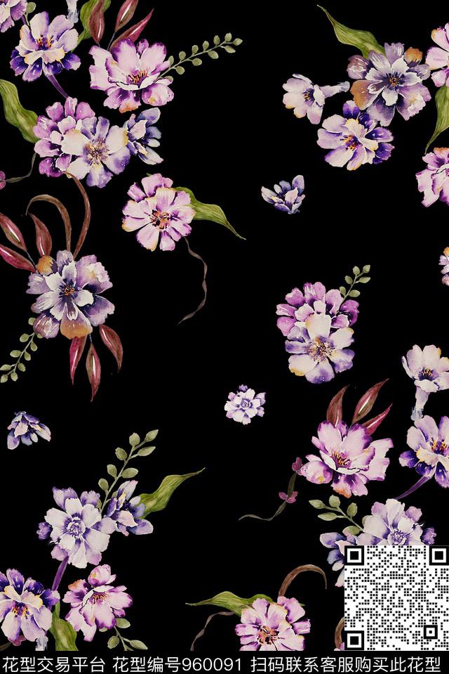 小碎花数码花型花卉数码印花花型下载（图片编号: 960091） - 瓦栏（Walan）