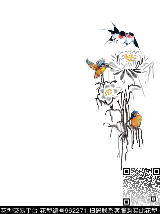艺术创意抽象数码印花花型下载（图片编号: 962271） - 瓦栏（Walan）