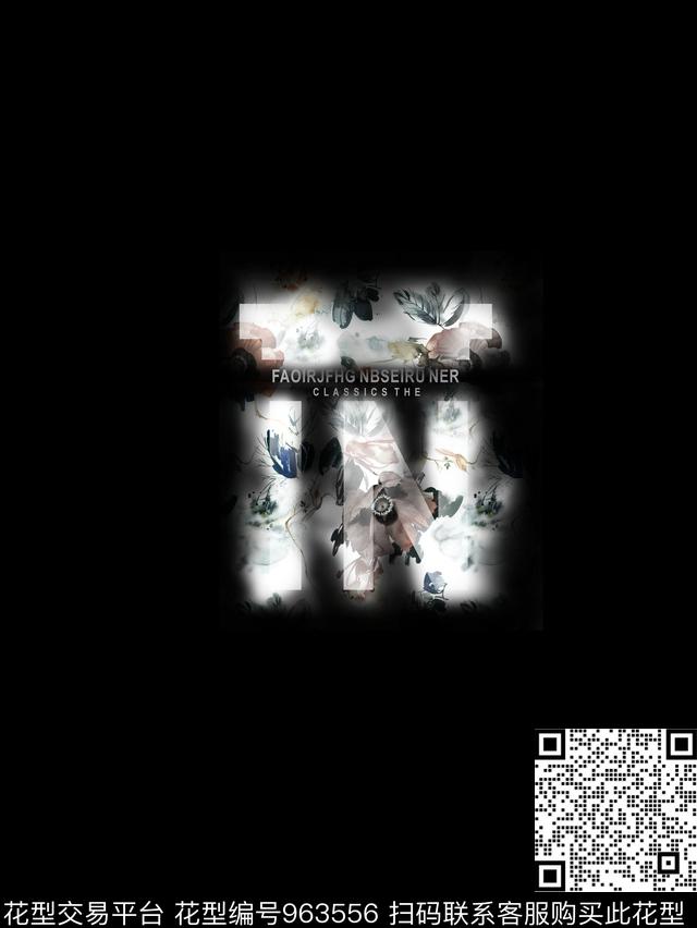 艺术创意字母数码印花花型下载（图片编号: 963556） - 瓦栏（Walan）
