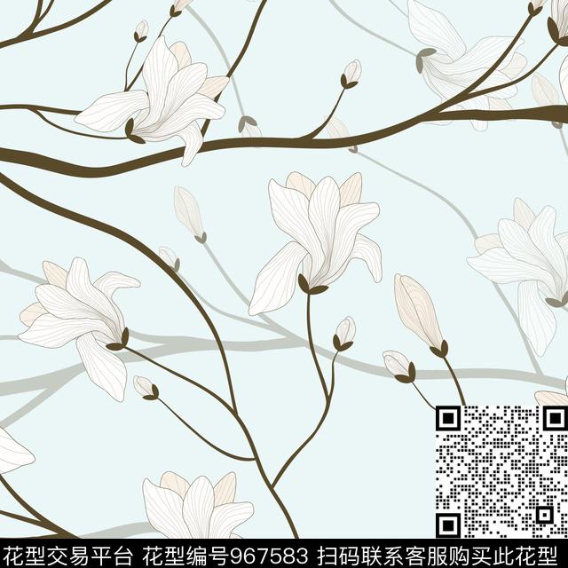 AC171109-2.jpg - 967583 - 花卉 树枝 3D立体 - 数码印花花型 － 女装花型设计 － 瓦栏