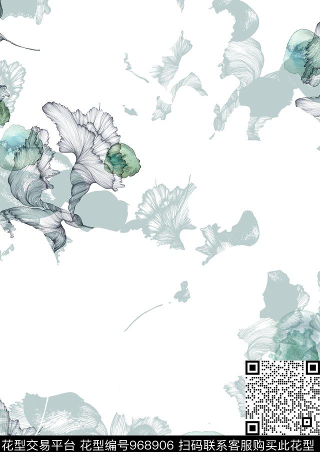 17FZ11005-1.jpg - 968906 - 抽象男装 飘逸 行云流水 - 数码印花花型 － 女装花型设计 － 瓦栏