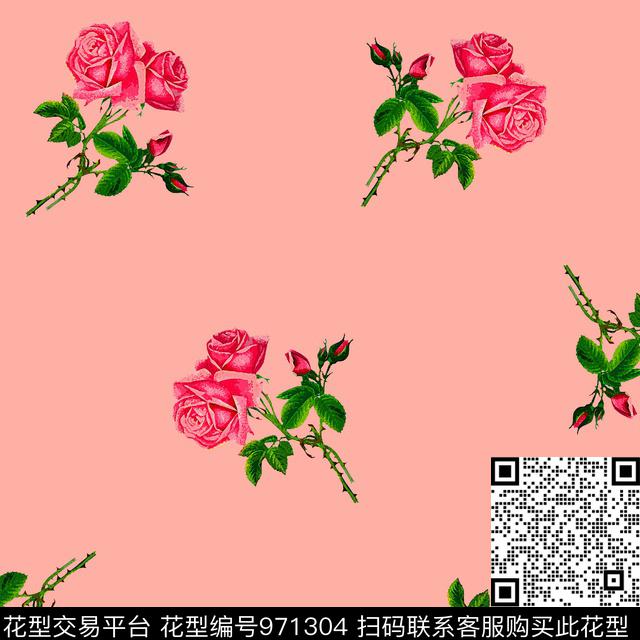 数码花型花卉大牌风数码印花花型下载（图片编号: 971304） - 瓦栏（Walan）