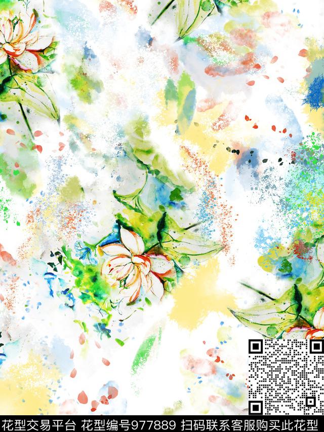 LAG110902.jpg - 977889 - 数码花型 抽象 花卉 - 数码印花花型 － 女装花型设计 － 瓦栏