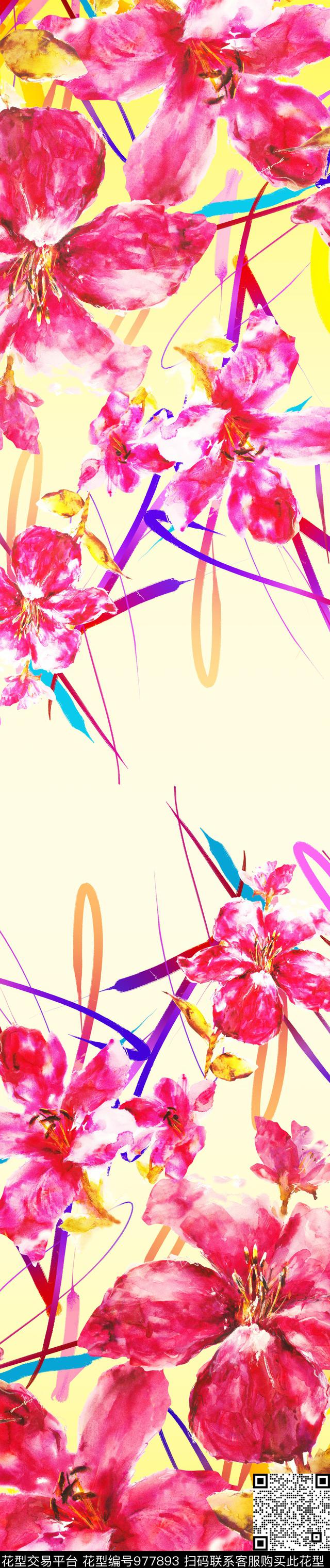 DWX102001.jpg - 977893 - 北欧 春夏花型 欧式定位花 - 数码印花花型 － 窗帘花型设计 － 瓦栏