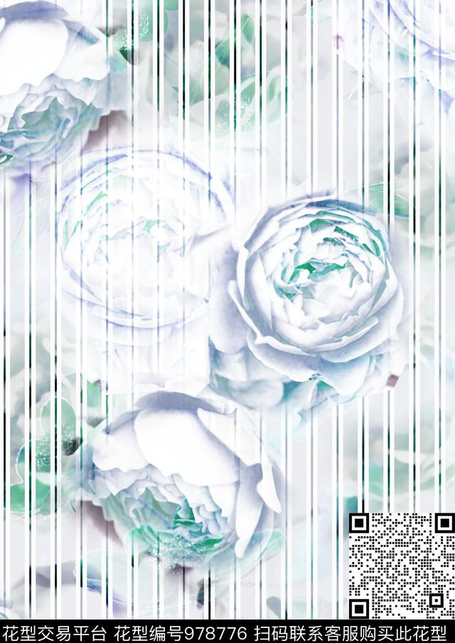 条纹潮牌复古传统印花花型下载（图片编号: 978776） - 瓦栏（Walan）
