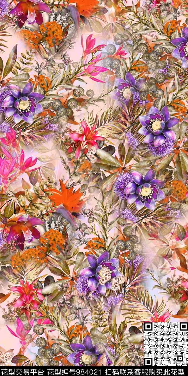 171213-3.jpg - 984021 - 数码花型 植物 花卉 - 数码印花花型 － 女装花型设计 － 瓦栏