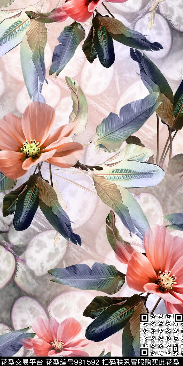 171227-1.jpg - 991592 - 数码花型 植物 热带花型 - 数码印花花型 － 女装花型设计 － 瓦栏