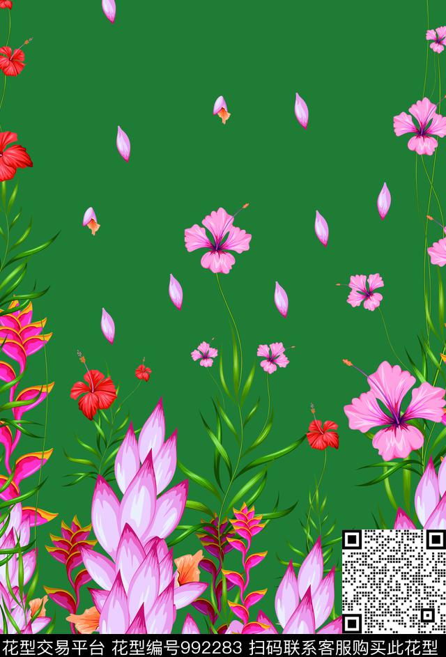 5.jpg - 992283 - 矢量 春夏花型 植物 - 传统印花花型 － 女装花型设计 － 瓦栏