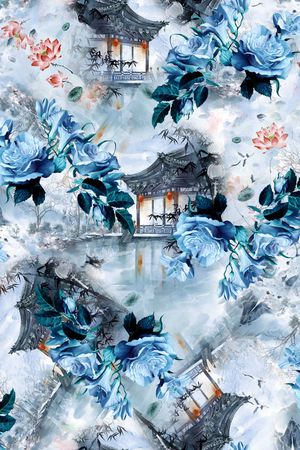 玉兰花印花花型图片