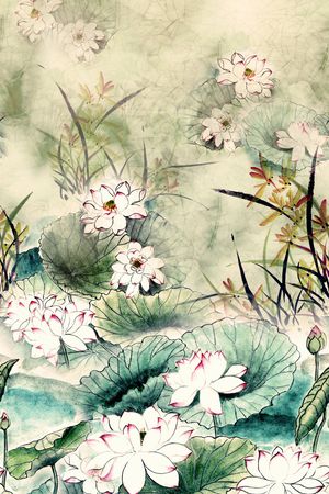 旗袍印花花型图片
