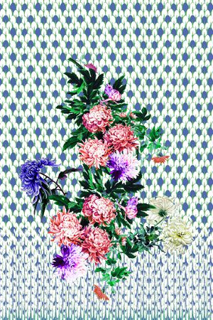 菊花印花花型图片