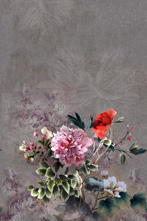 牡丹印花花型图片