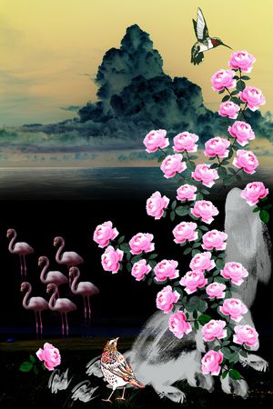 鸟印花花型图片