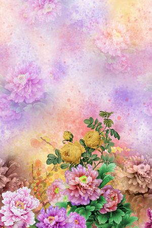 水彩花卉印花花型图片