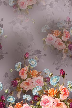 水彩花卉印花花型图片