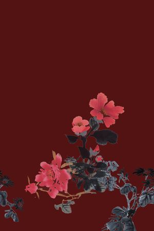 旗袍印花花型图片