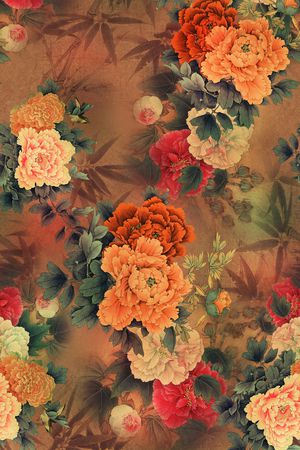 牡丹印花花型图片