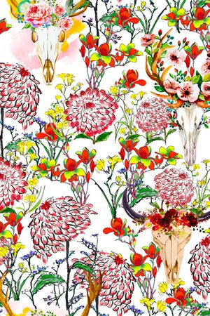 玉兰花印花花型图片