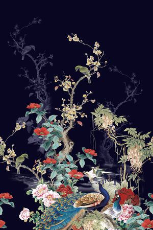 牡丹印花花型图片