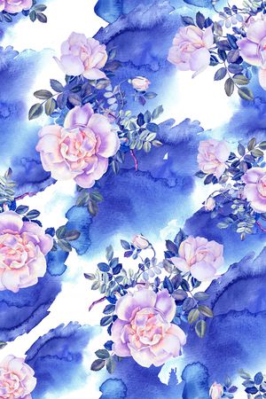 水彩花卉印花花型图片