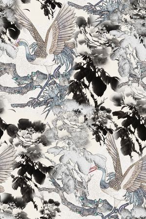 仙鹤印花花型图片