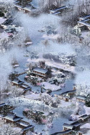 风景景观印花花型图片