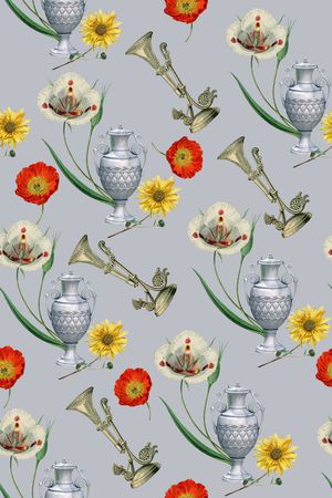 花瓶印花花型图片