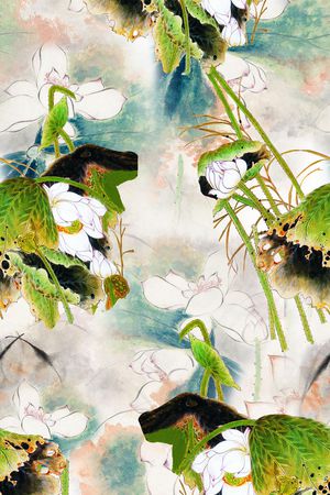中国风印花花型图片