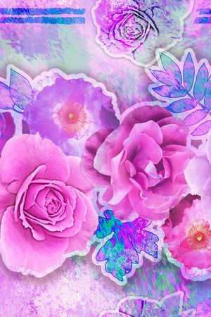 混合拼接印花花型图片