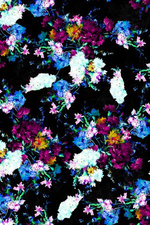 鲜花印花花型图片