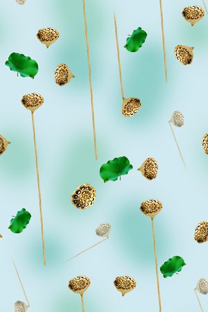 清爽花印花花型图片