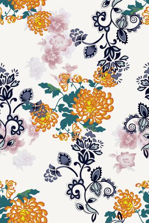 菊花印花花型图片