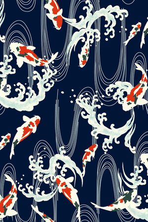 海浪印花花型图片