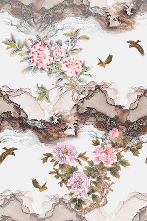 仙鹤印花花型图片