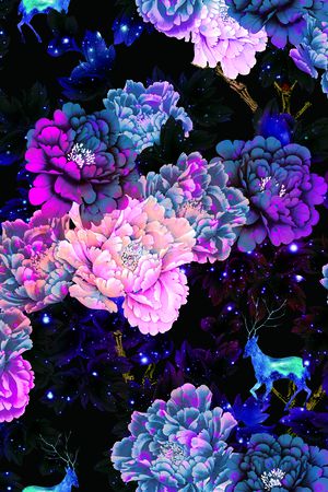 鲜花印花花型图片