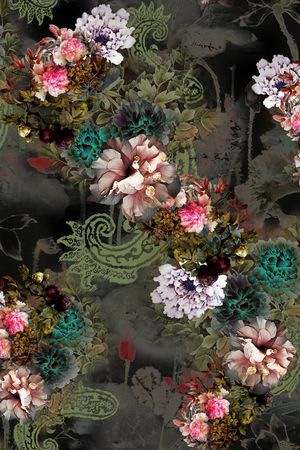 民族花卉印花花型图片