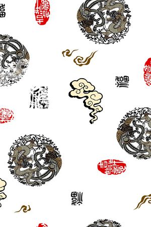 中国风印花花型图片