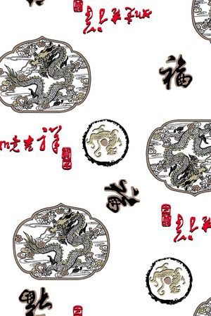 中国风印花花型图片