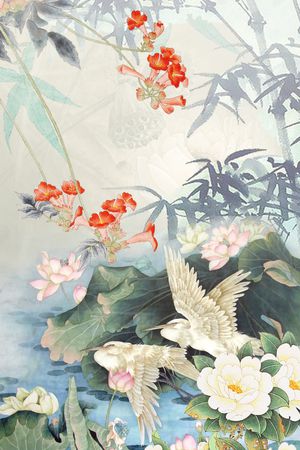 抽象花卉印花花型图片