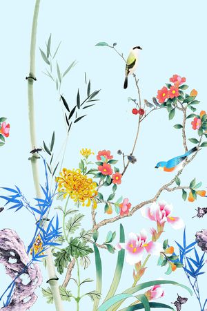 国画印花花型图片