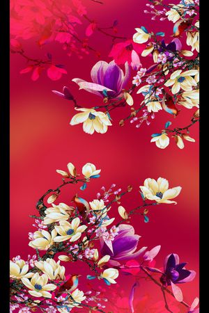 玉兰花印花花型图片