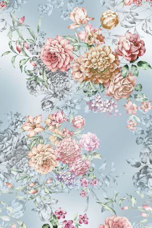 迪拜花卉印花花型图片