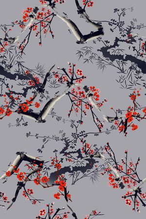 梅花印花花型图片