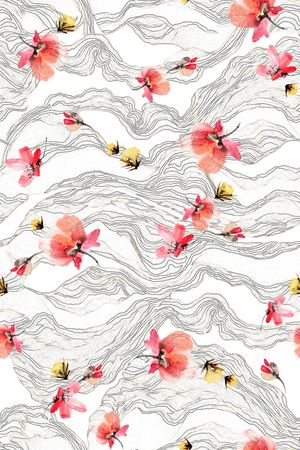 线条印花花型图片