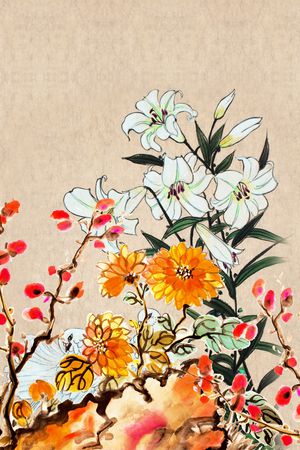 笔触印花花型图片