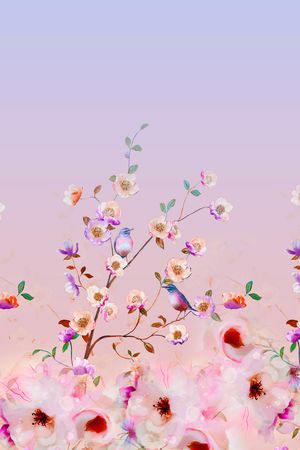 年轻女性印花花型图片