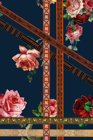 手绘花卉印花花型图片