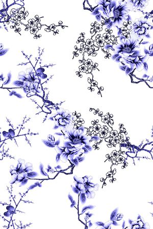 梅花印花花型图片